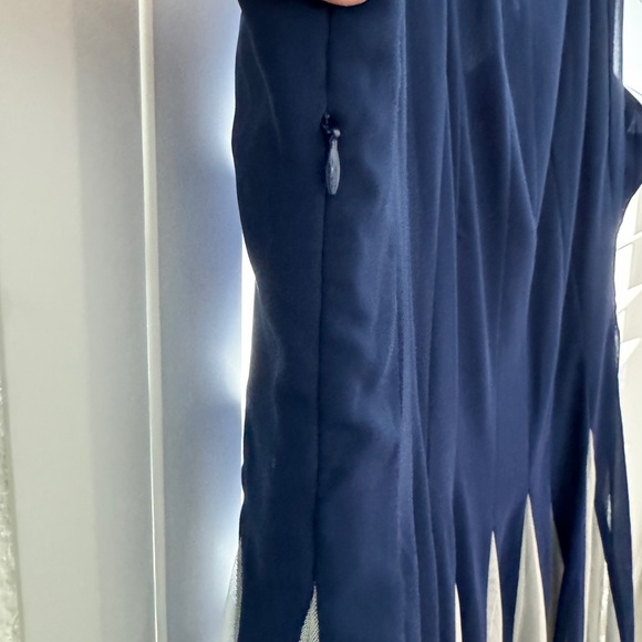 ASOS CURVE Fit & Flare Mesh Dress with Square Neck - Navy/white / US 18 - Picture 6 of 6